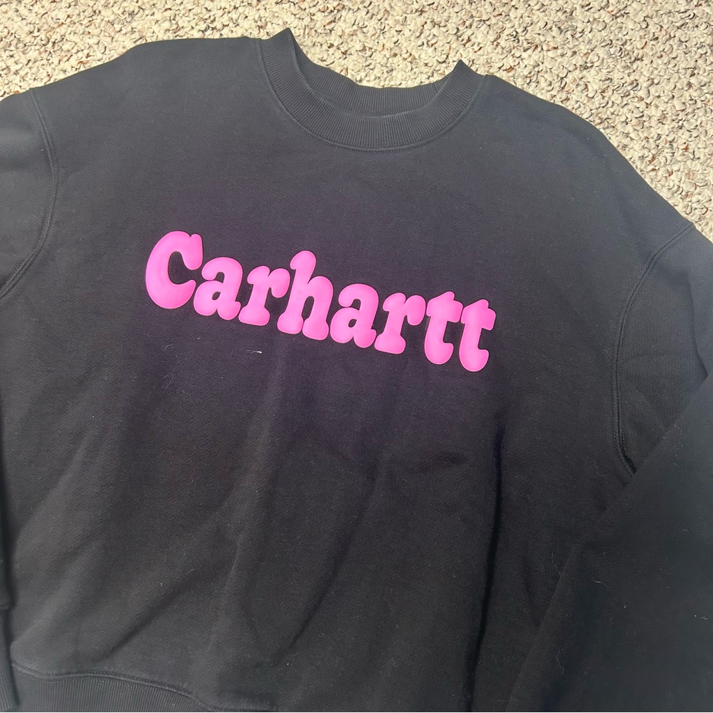 Carhartt Work In Progress Wip Bubbles Crewneck Sweatshirt W’s Small Black & Pink